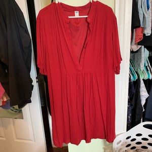 Old Navy short sleeve dark red dress knee length